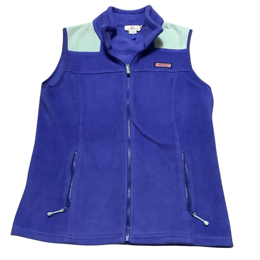 Vineyard vines Blue and Mint Sleeveless Fleece Vest